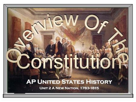 AP United States History Unit 2 A New Nation, 1783-1815.
