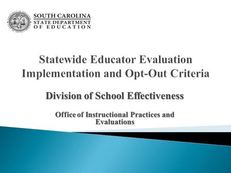 Division of School Effectiveness Office of Instructional Practices and Evaluations.
