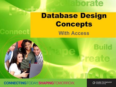 Database Design Concepts With Access. Learning Outcomes  Identify and define the information that is needed to design a database  Create conceptual.