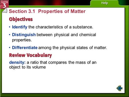Section 3.1 Properties of Matter