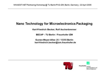 Nano Technology for Microelectronics Packaging