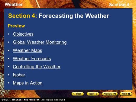 Section 4: Forecasting the Weather