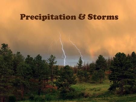 Precipitation & Storms. Target #24- I can identify the different types of precipitation Any moisture that falls from the air to earth’s surface is called.