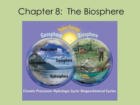 Chapter 8: The Biosphere