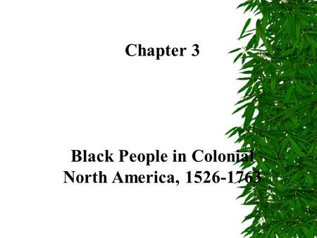 Black People in Colonial
