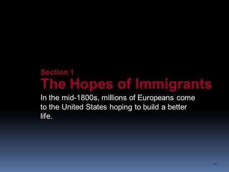 The Hopes of Immigrants