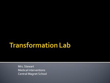 Mrs. Stewart Medical Interventions Central Magnet School