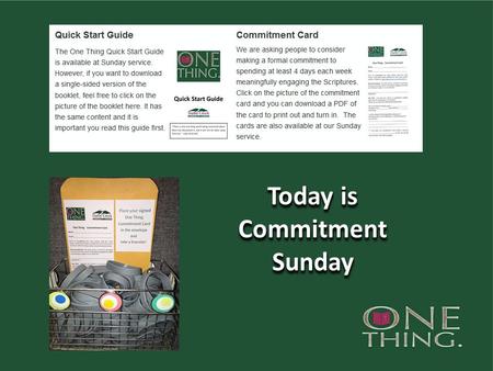 Today is Commitment Sunday
