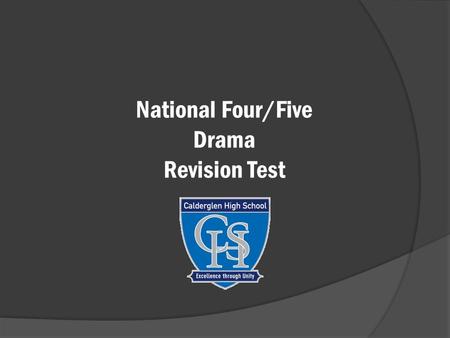 National Four/Five Drama Revision Test. What is this type of staging called?