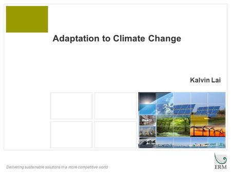 Delivering sustainable solutions in a more competitive world Kalvin Lai Adaptation to Climate Change.