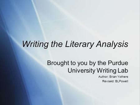 what is literary analysis writing