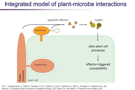 Bacterium fungus oomycete haustorium apoplastic effectors plant cell alter plant cell processes effector-triggered susceptibility targets Integrated model.