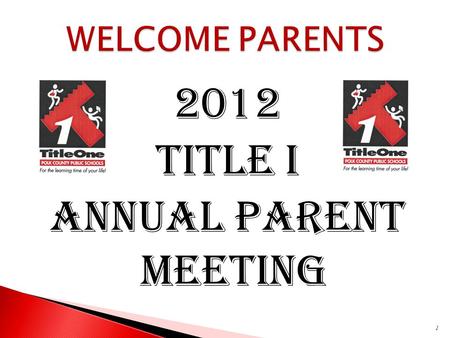 2012 Title I Annual Parent Meeting 1. Let’s learn about Title I Title I is the largest federal assistance program for our nation’s schools. 2.