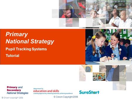 © Crown copyright 2006 Primary National Strategy Pupil Tracking Systems Tutorial © Crown Copyright 2006.