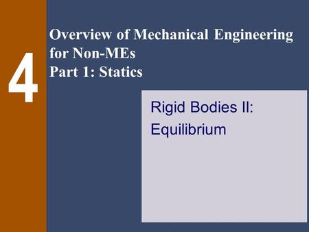 Rigid Bodies II: Equilibrium