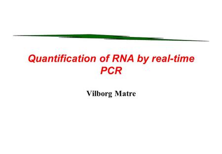 Quantification of RNA by real-time PCR