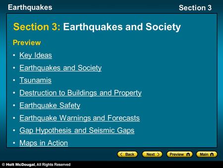 Section 3: Earthquakes and Society