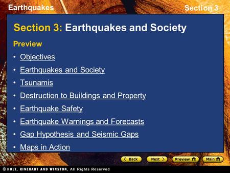 Section 3: Earthquakes and Society