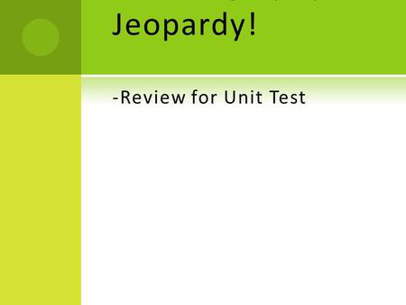 Oceanography Jeopardy! -Review for Unit Test