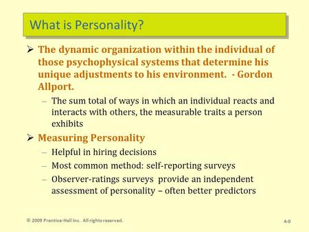 Personality Determinants