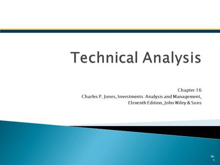 Technical Analysis Chapter 16