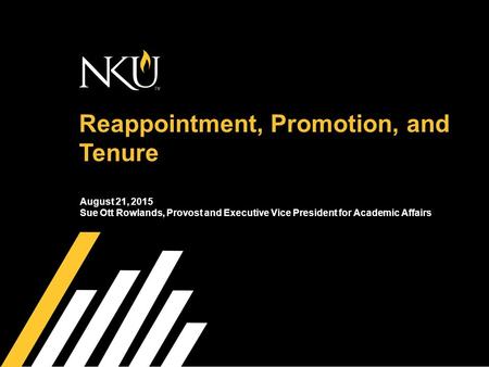 Reappointment, Promotion, and Tenure August 21, 2015 Sue Ott Rowlands, Provost and Executive Vice President for Academic Affairs.