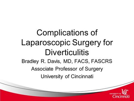 Complications of Laparoscopic Surgery for Diverticulitis