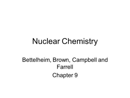Bettelheim, Brown, Campbell and Farrell Chapter 9