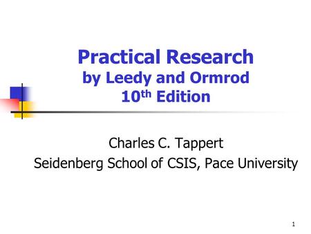Practical Research by Leedy and Ormrod 10th Edition