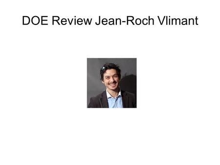 DOE Review Jean-Roch Vlimant