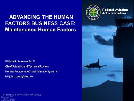 Human Factors #1 Causal Factor