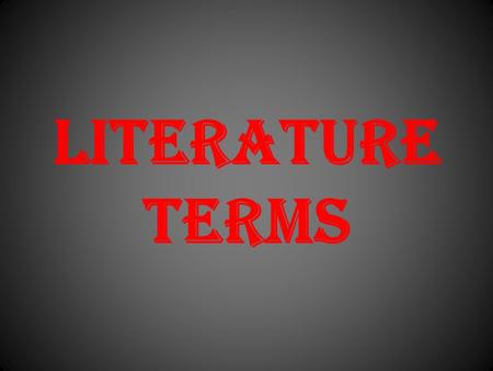 Literature Terms.
