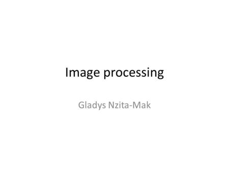 Image processing Gladys Nzita-Mak. Input devices A mouse is used to interact with your computer, the user is able to move the mouse, click and select.
