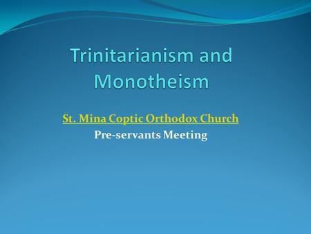Trinitarianism and Monotheism