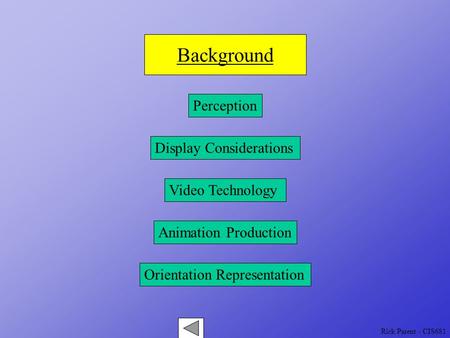 Rick Parent - CIS681 Background Perception Display Considerations Animation Production Video Technology Orientation Representation.