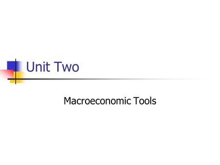 Unit Two Macroeconomic Tools. Circular Flow See the chart on the board A little more detail.