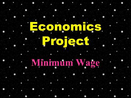 Economics Project Minimum Wage. Since 1997, the economy downturn in Hong Kong leads to the rapid increase of unemployment rate. Especially the low income.