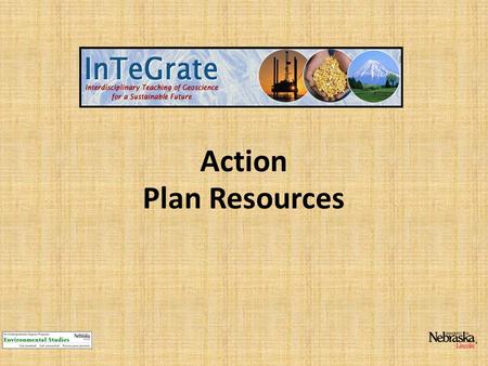 Action Plan Resources. Intersections of geoscience and sustainability.