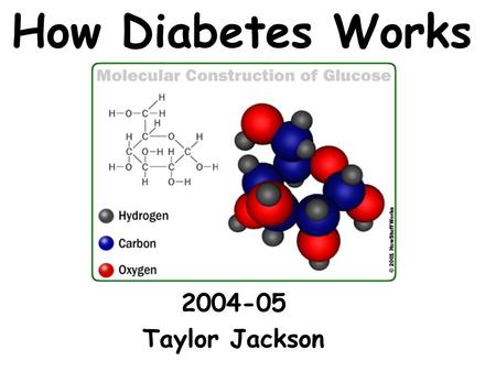How Diabetes Works 2004-05 Taylor Jackson. Overview Occurs when a person’s beta cells don’t make enough insulin. Must check blood sugar a lot so their.
