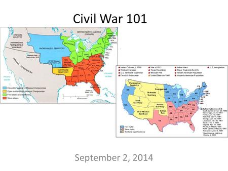Civil War 101 September 2, 2014. U.S. Constitution??? Supreme Law of the Land State Governments – Deals with laws within a state Federal Government –