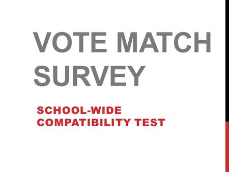 VOTE MATCH SURVEY SCHOOL-WIDE COMPATIBILITY TEST.