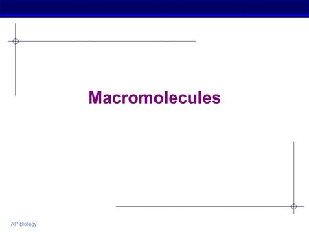 AP Biology Macromolecules. AP Biology Macromolecules  Smaller organic molecules join together to form larger molecules Macromolecules  4 major classes.