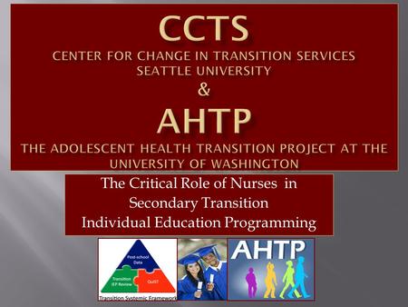 The Critical Role of Nurses in Secondary Transition Individual Education Programming.
