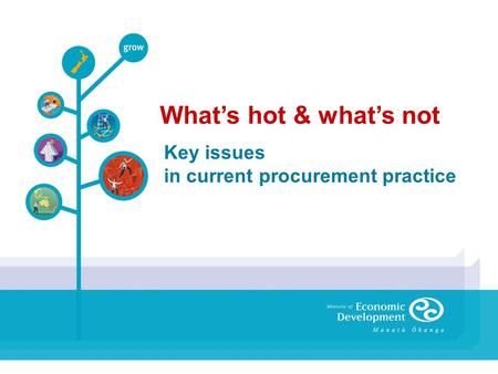 Key issues in current procurement practice What’s hot & what’s not.