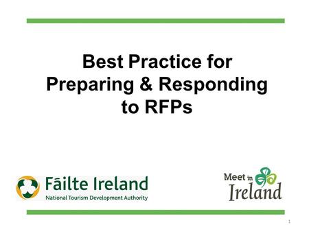 1 Best Practice for Preparing & Responding to RFPs.