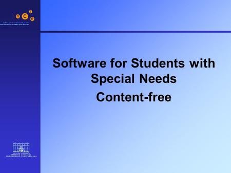Software for Students with Special Needs Content-free.