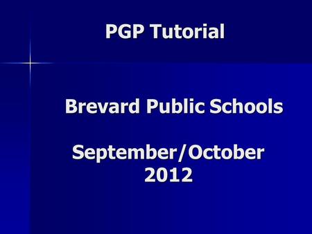 Brevard Public Schools September/October 2012
