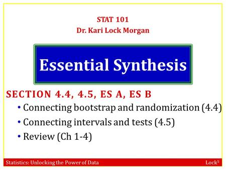 Essential Synthesis SECTION 4.4, 4.5, ES A, ES B