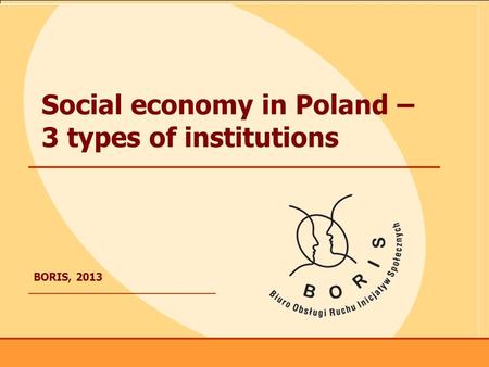 Www.boris.org.pl 1 Social economy in Poland – 3 types of institutions BORIS, 2013.