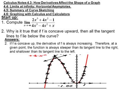 Calculus Notes 4.3: How Derivatives Affect the Shape of a Graph